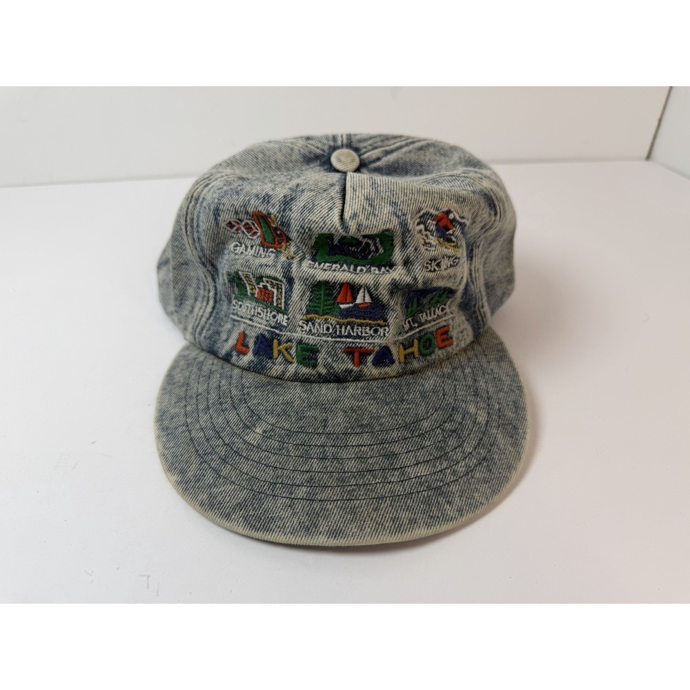 Lake Tahoe California Adjustable Hat Vintage Sand Harbor‎ Emerald Bay Skiing